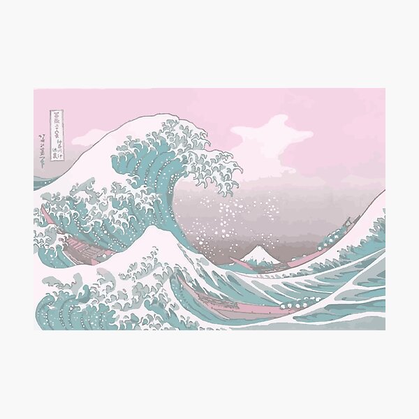 Pastel The Great Wave off Kanagawa Photographic Print
