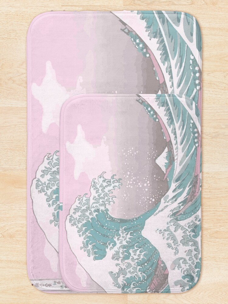 Alternate view of Pastel The Great Wave off Kanagawa Bath Mat