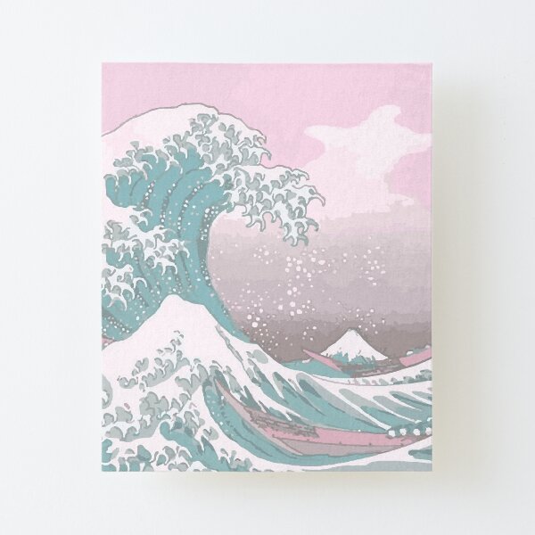 Pastel The Great Wave off Kanagawa Canvas Mounted Print