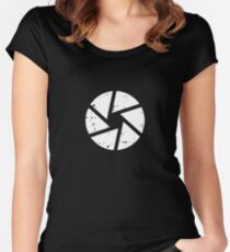 Iris Logo, White Women's Fitted Scoop T-Shirt