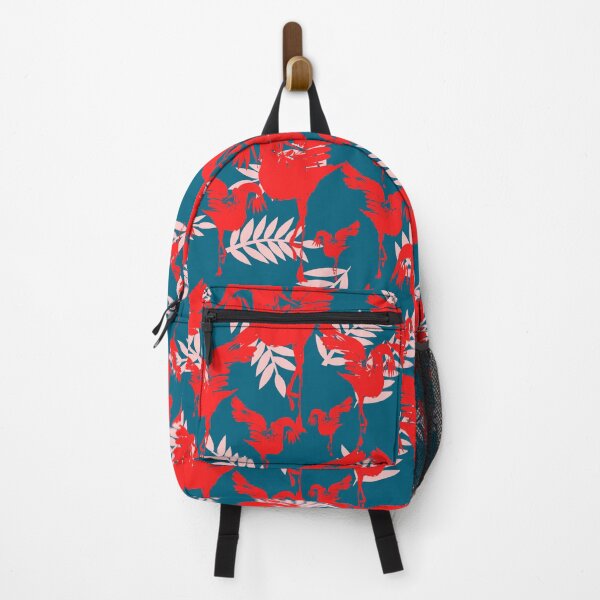 Item preview, Red Cranes silhouette patterns On blue background  designed and sold by Urvashi Patel.