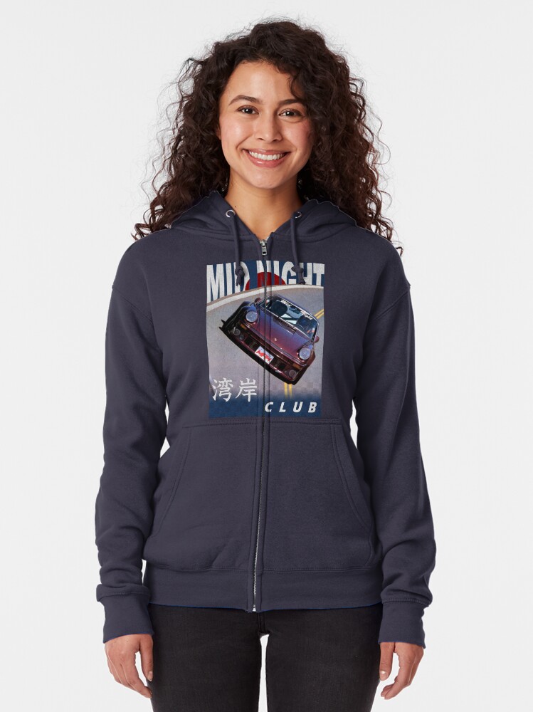 Alternate view of Mid Night Club Japan - Porsche 911 Zipped Hoodie