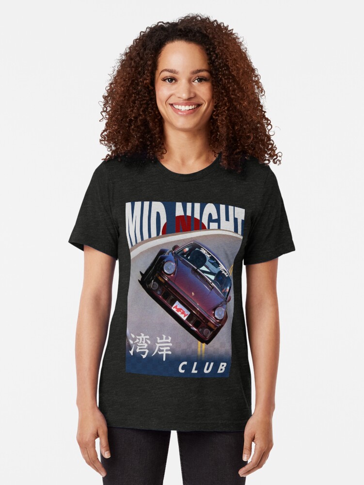Alternate view of Mid Night Club Japan - Porsche 911 Tri-blend T-Shirt