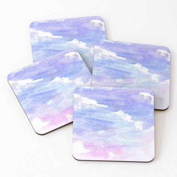 Item preview, Watercolor clouds in sky with sunset designed and sold by wunderfamily.