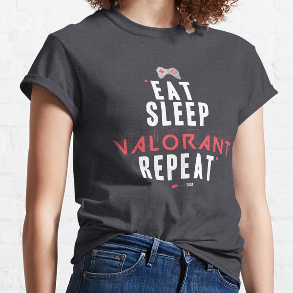 White Eat Sleep Valorant Repeat Classic T-Shirt