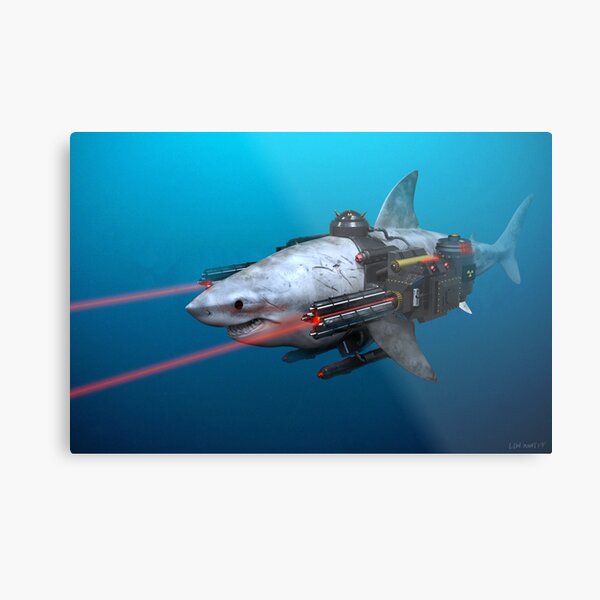 Happy Shark Metal Print