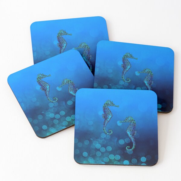Item preview, Sea Horse Couple In Deep Blue Water designed and sold by artsandsoul.