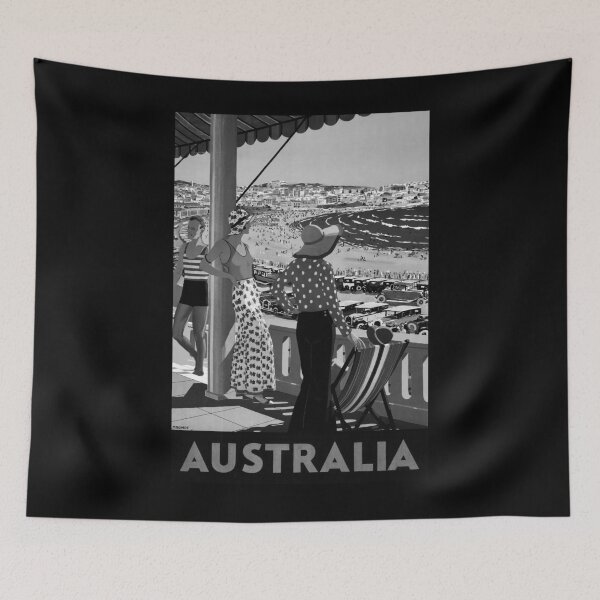 Item preview, Australia Noire vintage travel poster designed and sold by stickart-marek.