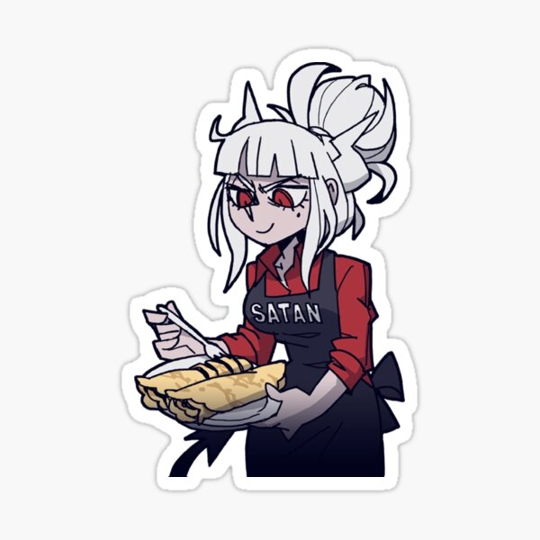Item preview, Helltaker Lucifer eating pancakes designed and sold by ADIRINK's Shop.