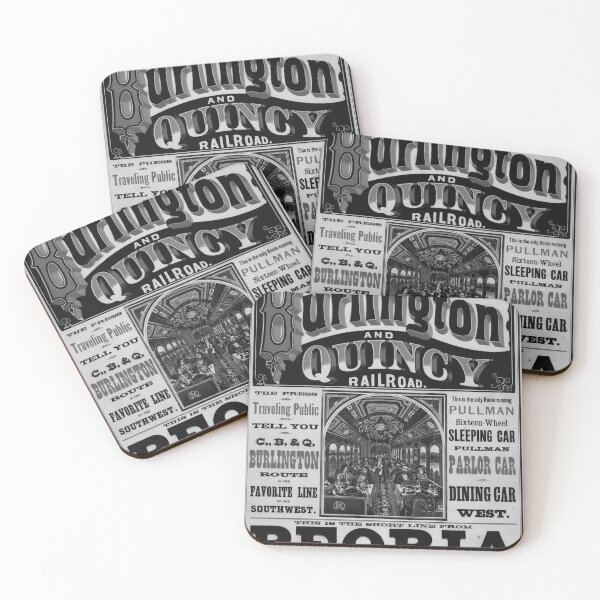 Item preview, Burlington and Quincy Railroad Noire vintage travel poster designed and sold by stickart-marek.
