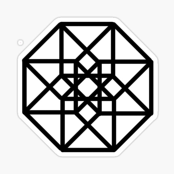 Hypercube outline Sticker