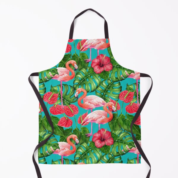 Item preview, Flamingo birds and tropical garden watercolor designed and sold by Katerina Mitkova Kirilova.