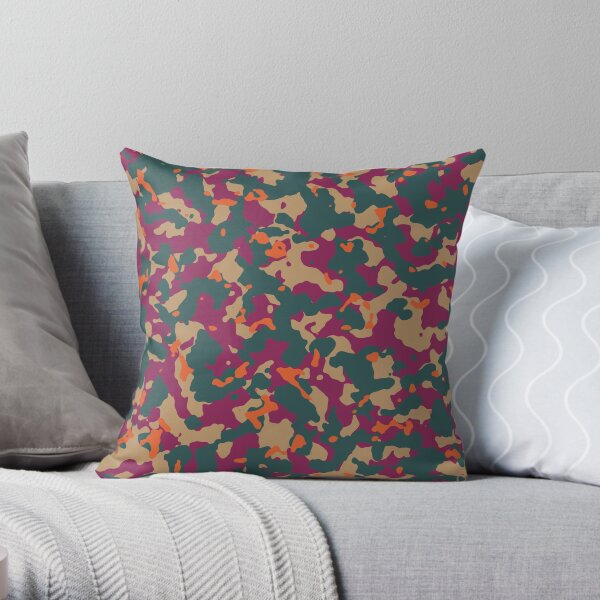 Summer Camo Throw Pillow