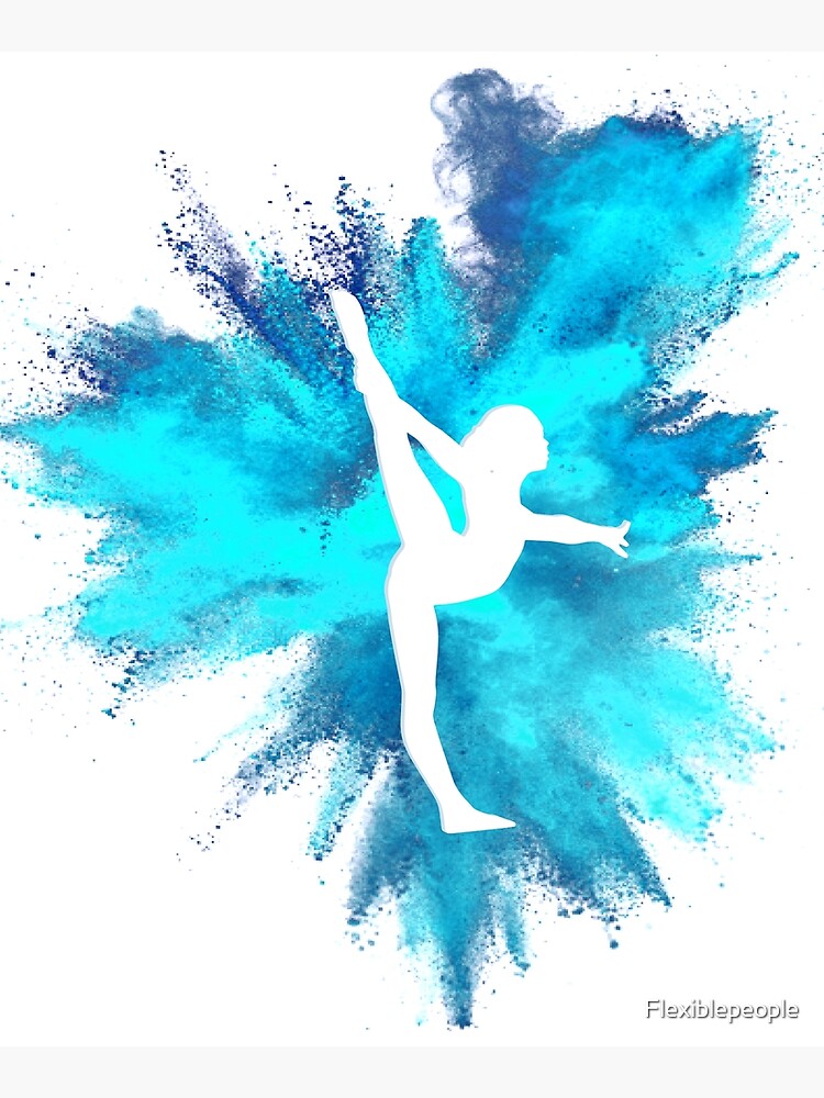 Gymnast Silhouette - Blue Explosion by Flexiblepeople