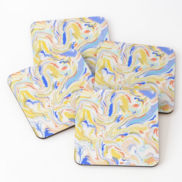 Item preview, Blue Gold Curved Line Abstract  designed and sold by maudary.
