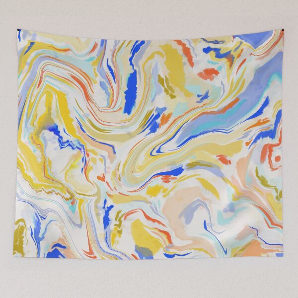 Item preview, Blue Gold Curved Line Abstract  designed and sold by maudary.