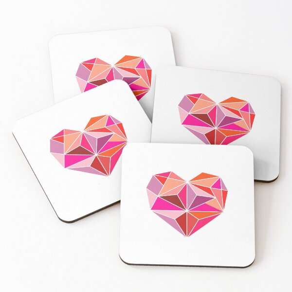 Item preview, Pink geometric heart designed and sold by SilverSquirrels.