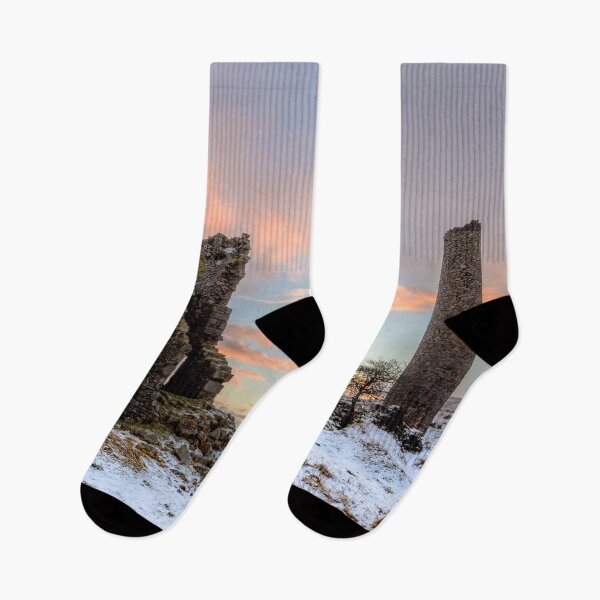 Item preview, Sunrise in the snow at Cornish Tin Mine (Wheal Jenkin)  designed and sold by stevieuk.