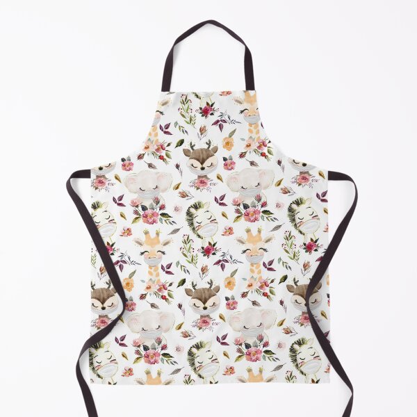 Item preview, Hand Drawn Watercolor Baby Animals With Masks Pattern designed and sold by UtArt.