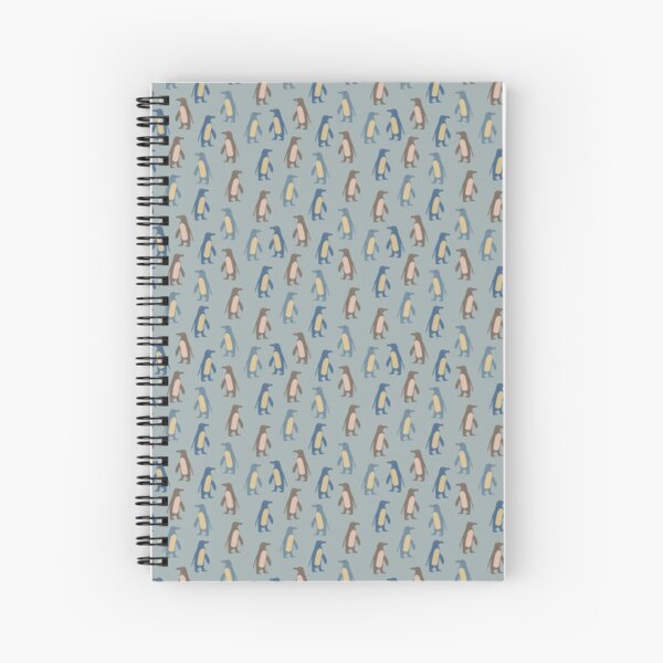 Penguins in teal Spiral Notebook