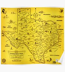 A Literary map of Texas by Dallas Pub Lib (1955) Poster