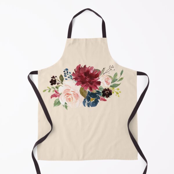 Item preview, Burgundy Navy Peach Watercolor Flowers designed and sold by junkydotcom.
