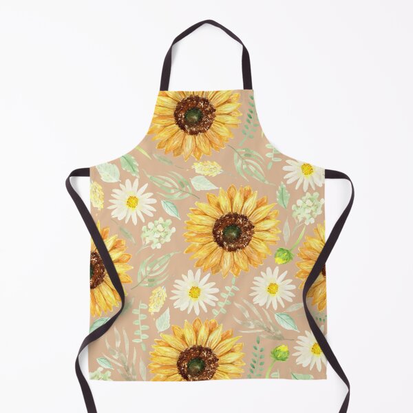 Vista previa del artículo con la obra «Girasoles y margaritas | Acuarela | Arte | Estampado | Beige», diseñado y vendido por Harpley Design Studio.