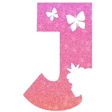 Letter J monogram custom girls name pink stickers