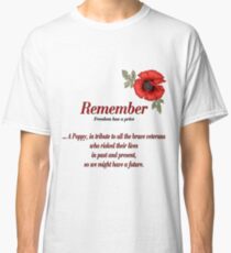 Remember Veterans Poppy Classic T-Shirt