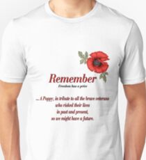 Remember Veterans Poppy Unisex T-Shirt