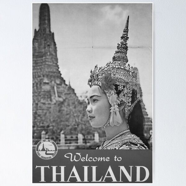 Item preview, Welcome to Thailand Noire vintage travel poster designed and sold by stickart-marek.