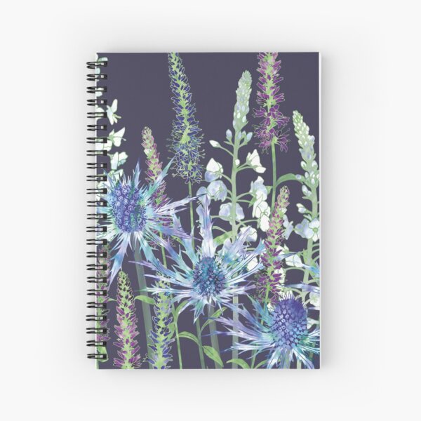 Sea Holly & Veronica Flowers Spiral Notebook