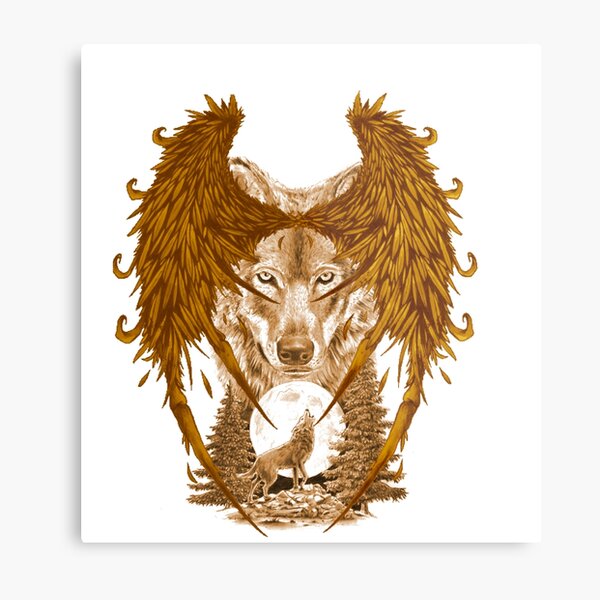 Gold Wolf Wall Art Redbubble