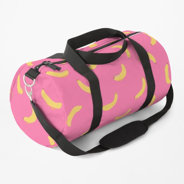 Minimal small ripe banana in the pattern seamless of pink Duffle Bag