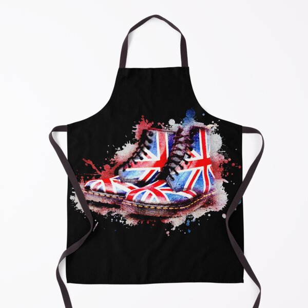 Item preview, Union Jack Dr Martens boots on black designed and sold by Retro Futurist.
