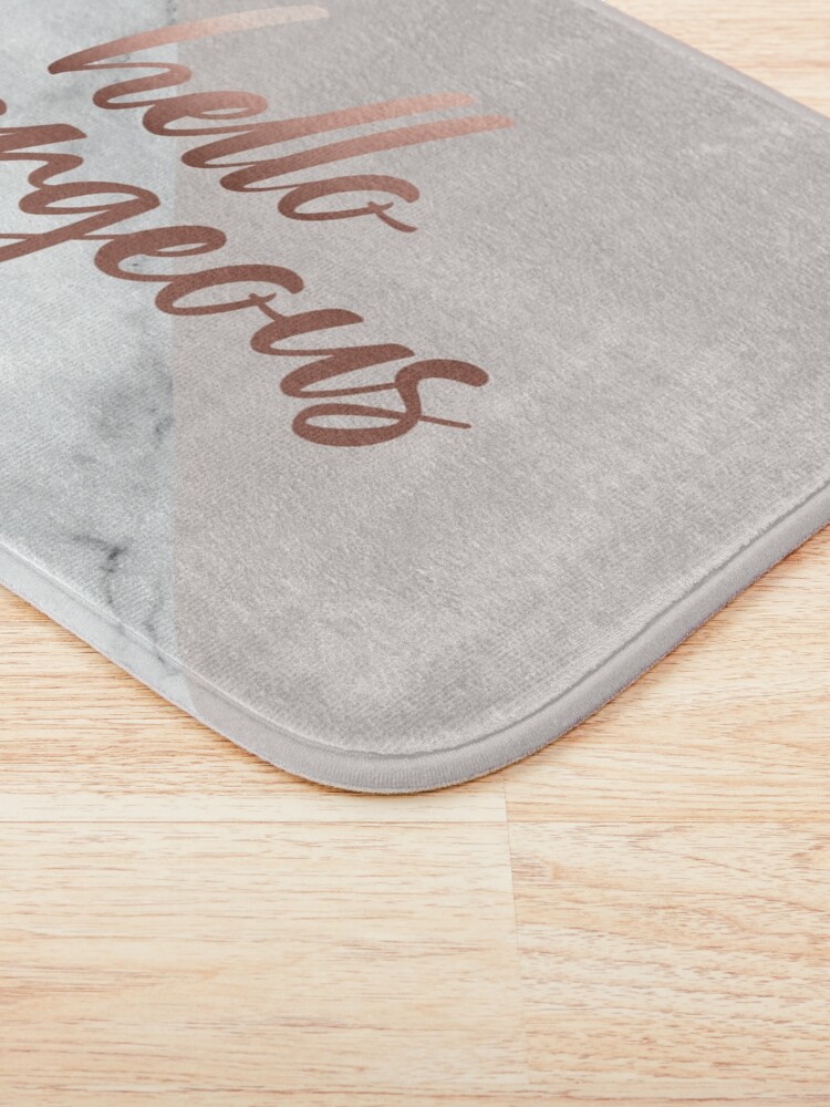 Alternate view of Hello Gorgeous, Quote, Rose Gold, Blush Pink, Marble Bath Mat