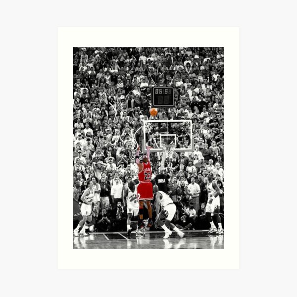 Meilleure qualité Michael Jordan Shot Over Russell Impression artistique
