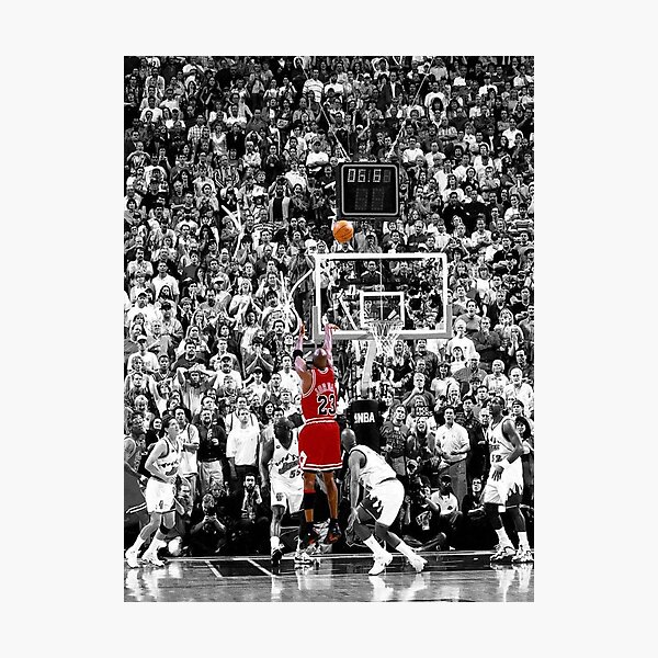 Meilleure qualité Michael Jordan Shot Over Russell Impression photo