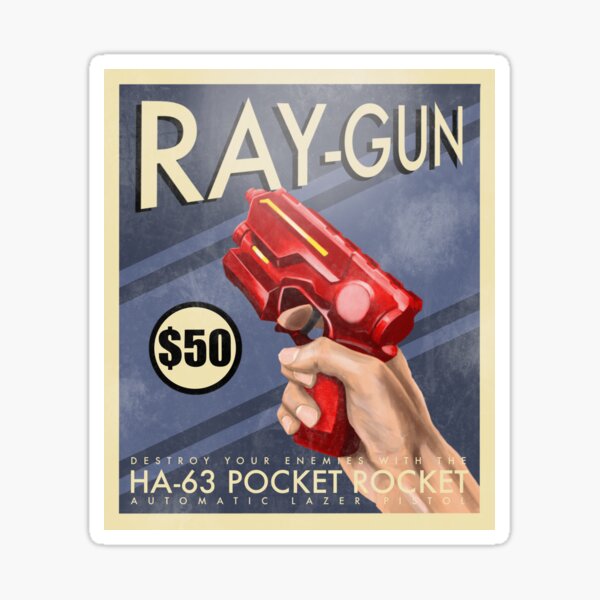 Ray Gun Stickers Redbubble - ray gun decal roblox