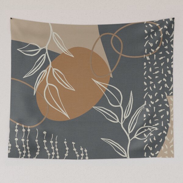 Item preview, Neutral Meeting Point 2 in Gray-Blue and Tan designed and sold by simplydesignart.