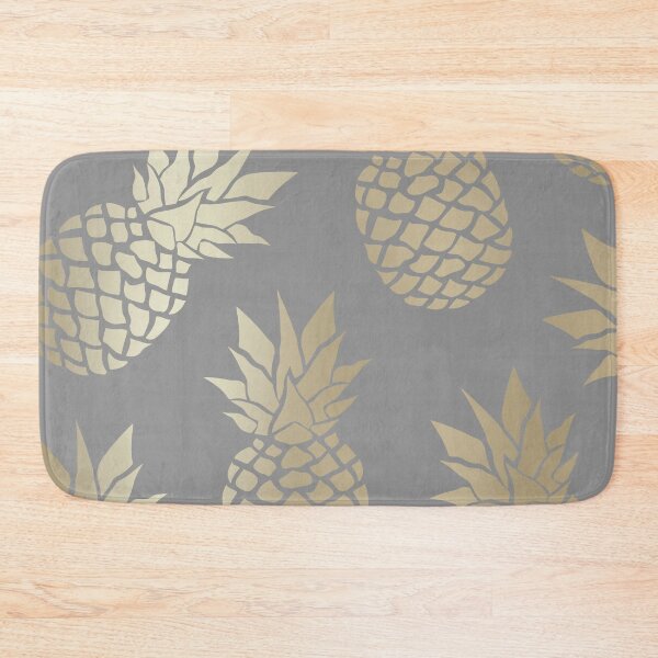 Item preview, Tropical, Pineapple, Abstract Pattern, Gray and Gold designed and sold by meggydesigns.