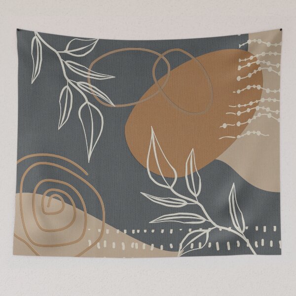 Item preview, Neutral Meeting Point 3 in Gray-Blue and Tan designed and sold by simplydesignart.