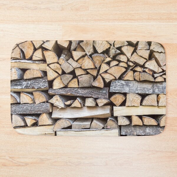 Item preview, Chopped wood piled in a wood stack designed and sold by lena-maximova.