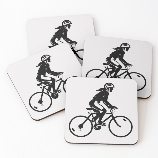 Item preview, Silhouette of Woman Riding a Road Bike designed and sold by capefox.