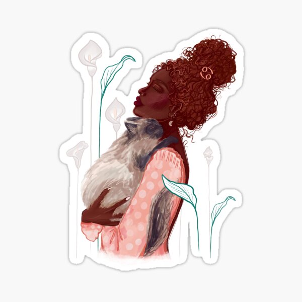 Cancer Cat Lady Colour 2 Sticker