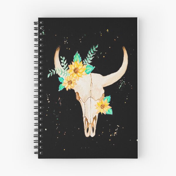 Item preview, Sunflower Bull Skull (Black) designed and sold by ErinGArt.