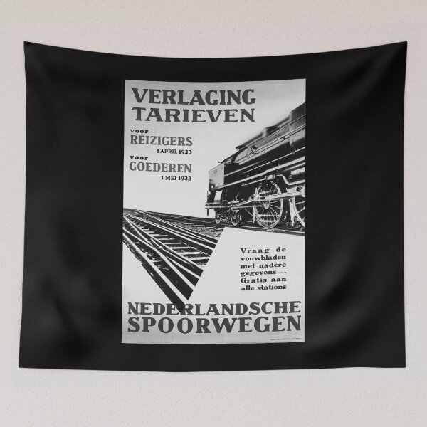 Item preview, Verlaging Tarieven Noire vintage travel poster designed and sold by stickart-marek.