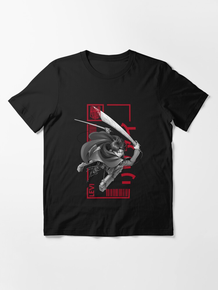 Alternate view of Levi Ackerman - Attack On Titan - Typography 3 Essential T-Shirt