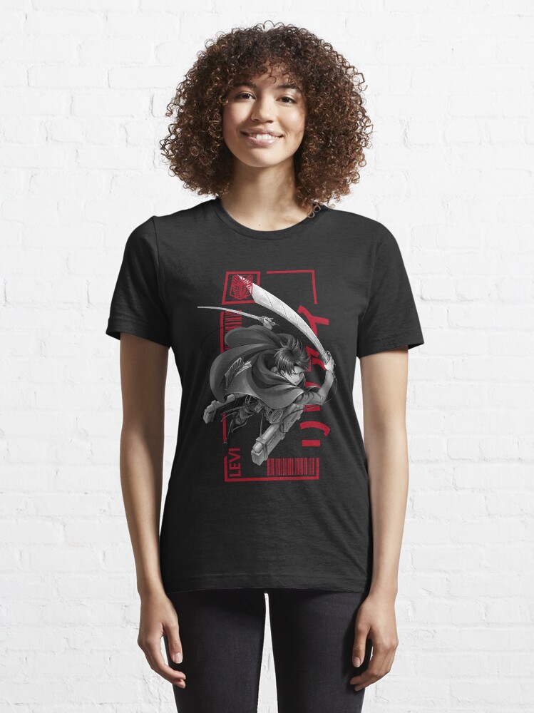 Alternate view of Levi Ackerman - Attack On Titan - Typography 3 Essential T-Shirt