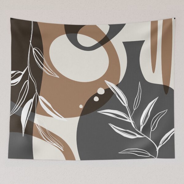 Item preview, Abstract - Leaves and Vases in Grey  and Cinnamon 3 designed and sold by simplydesignart.
